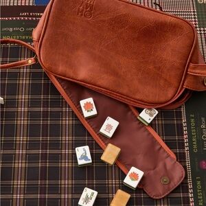 Oh My Mahjong!  Heritage Tile  Leather Bag